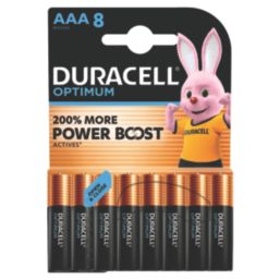Duracell Optimum AAA 1.5V Alkaline Battery 8 Pack
