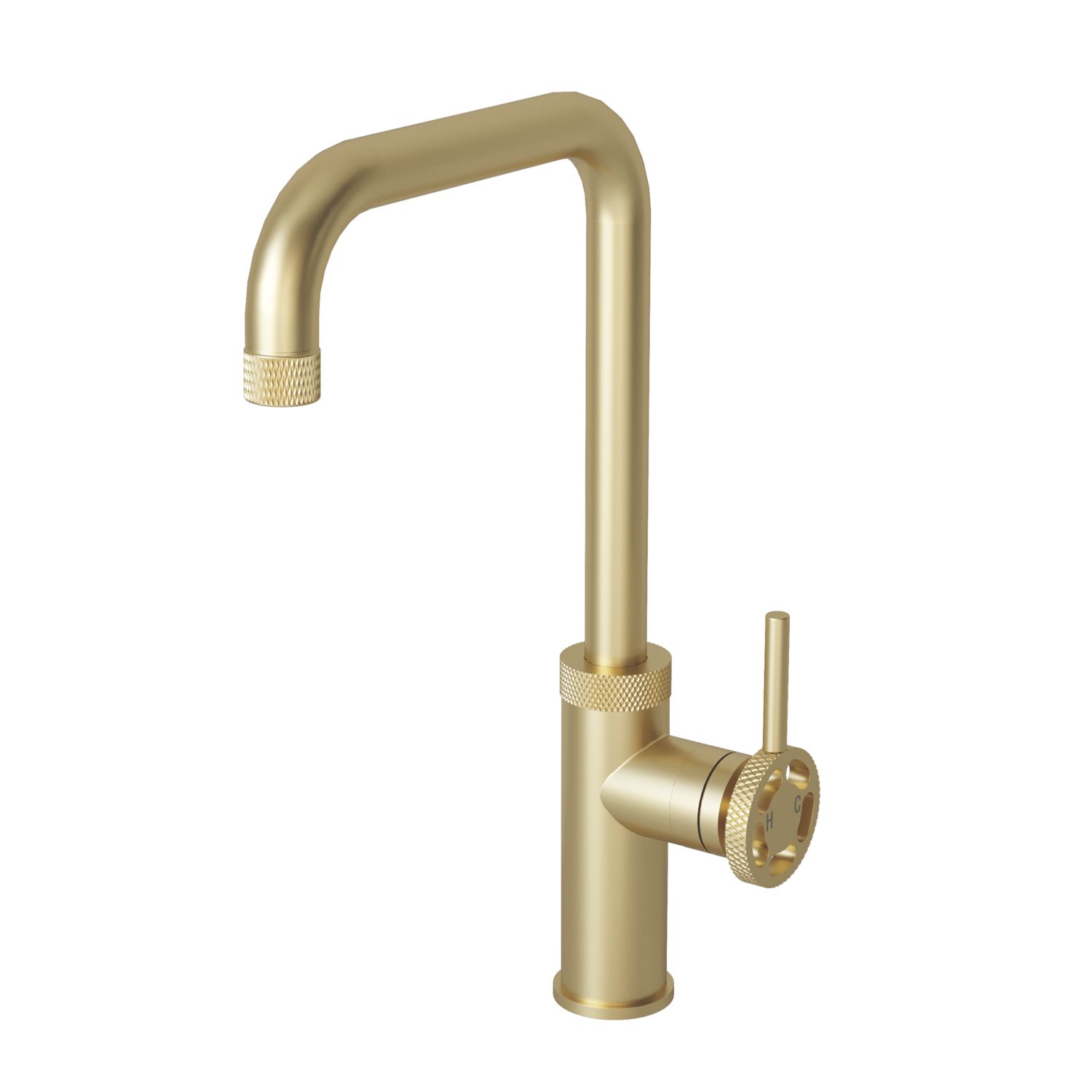 ETAL Caprise Industrial Style Kitchen Mixer Tap Brushed Brass (474FJ)