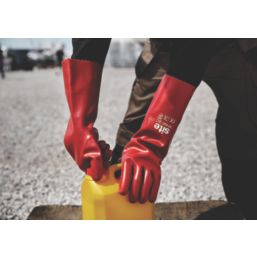 Site  PVC 16" Gauntlets Red Large