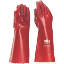 Site  PVC 16" Gauntlets Red Large