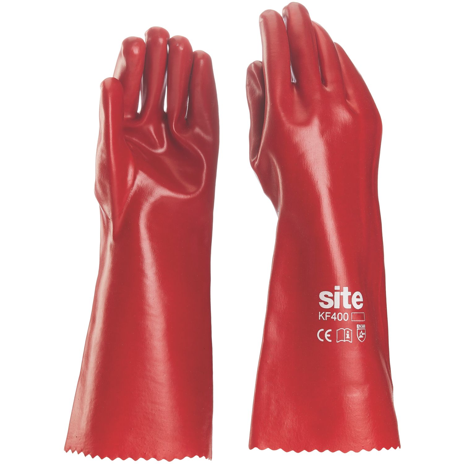 Site PVC 16" Gauntlets Red Large (474FR)