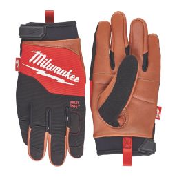 Milwaukee Hybrid Leather Gloves Black/Brown Medium