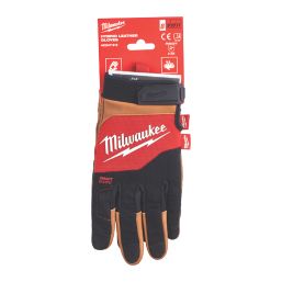 Milwaukee Hybrid Leather Gloves Black/Brown Medium