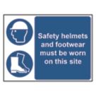 Essentials  "Safety Helmets And Footwear Must Be Worn" Sign 450mm x 600mm