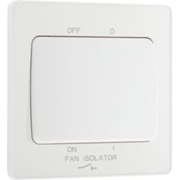 British General Evolve 10A 1-Gang 3-Pole Fan Isolator Switch Pearlescent White  with White Inserts
