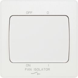 British General Evolve 10A 1-Gang 3-Pole Fan Isolator Switch Pearlescent White  with White Inserts