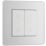 British General Evolve 2-Gang 2-Way LED Double Secondary Touch Trailing Edge Dimmer Switch  Brushed Steel with White Inserts
