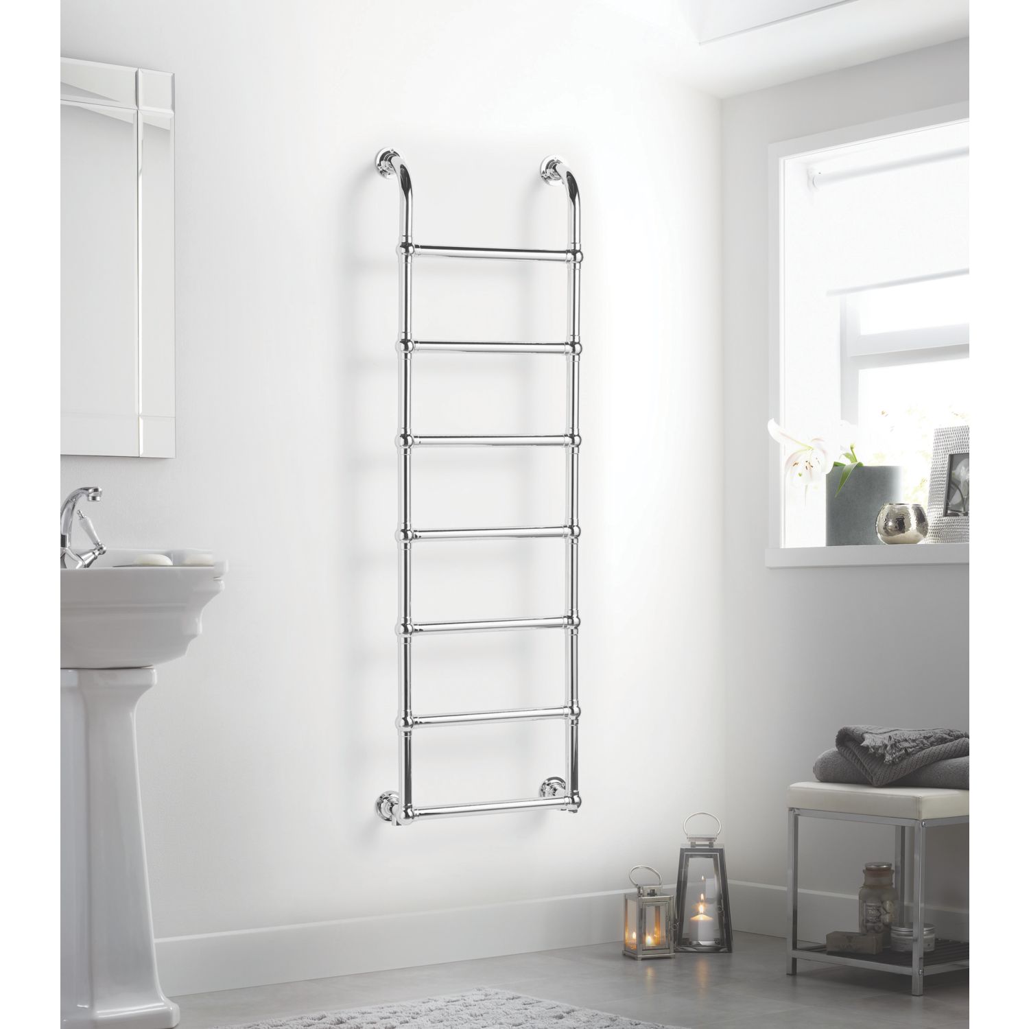 Towelrads 1600mm x 500mm 972BTU Chrome Flat Designer Towel Radiator (474RY)