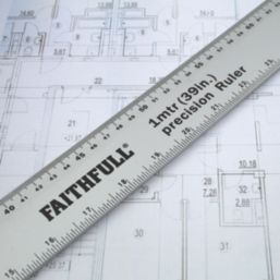 Faithfull FAIRULE1000 Aluminium Ruler 39" (1m)