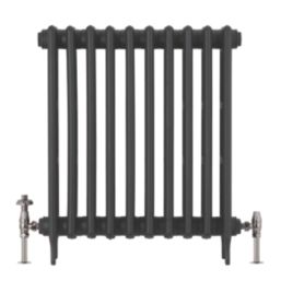 Arroll UK-18 15mm x 1/2" Black Nickel Angled Traditional Thermostatic Radiator Valve & Lockshield