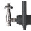 Arroll UK-18 Black Nickel Angled Thermostatic Ornate Head TRV & Lockshield  15mm x 1/2"