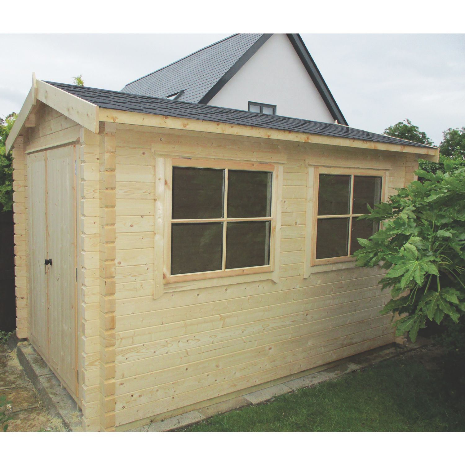 Shire Quantock 8' x 10' (Nominal) Apex Timber Log Cabin (47565)