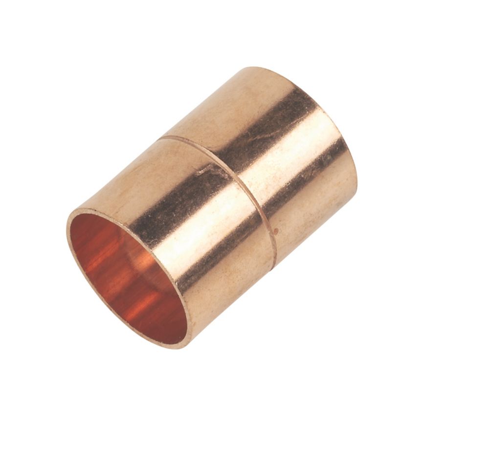 Flomasta Copper End Feed Equal Couplers 22mm 2 Pack Screwfix