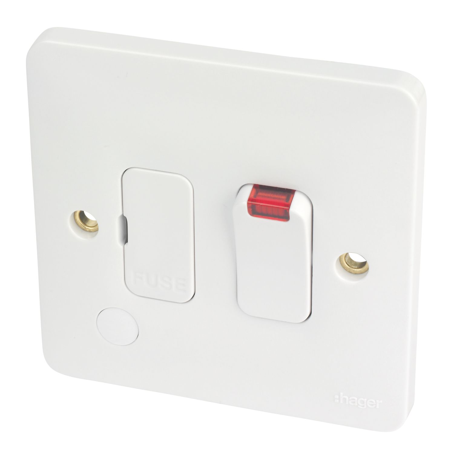 Hager Sollysta WMSSU83FON 13A Switched Fused Spur & Flex Outlet with LED White (475AM)