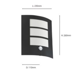 Eglo City Outdoor Wall Light With PIR Sensor Black