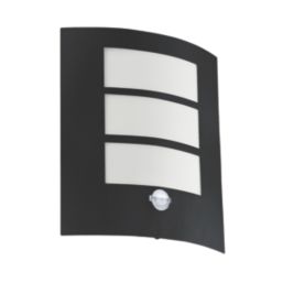 Eglo City Outdoor Wall Light With PIR Sensor Black