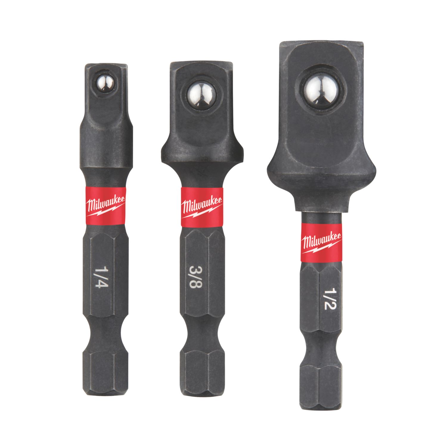 Milwaukee SHOCKWAVE Hex Shank Socket Adaptors 3 Pieces (475GE)