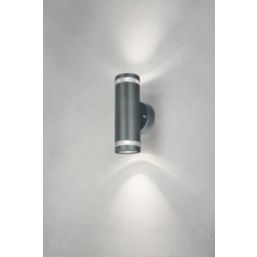 4lite Marinus Outdoor Up & Down Wall Light Anthracite Grey 2 Pack