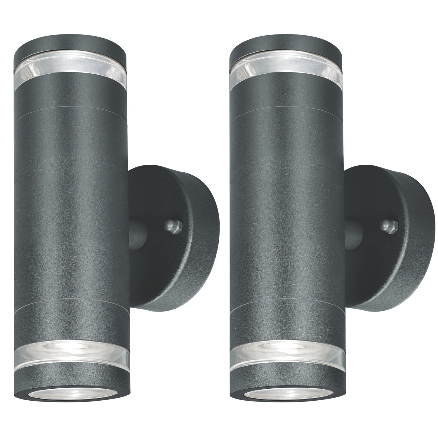 4lite Marinus Outdoor Up & Down Wall Lights Anthracite Grey 2 Pack (475GR)