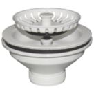 ETAL Sink Strainer Waste without Overflow White 90mm