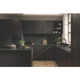 Wilsonart Omega Modern Laurent Square Edge  Matt Black Marble Effect Laminate Breakfast Bar 4100mm x 900mm x 38mm