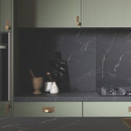Wilsonart Omega Modern Laurent Square Edge  Matt Black Marble Effect Laminate Breakfast Bar 4100mm x 900mm x 38mm