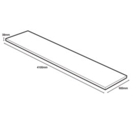 Wilsonart Omega Modern Laurent Square Edge  Matt Black Marble Effect Laminate Breakfast Bar 4100mm x 900mm x 38mm