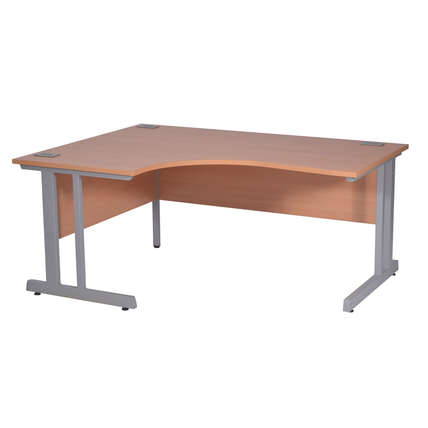 Nautilus Designs Aspire Left-Handed Corner Ergonomic Desk Beech /Silver 1600mm x 730mm (475PK)