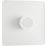 British General Evolve 1-Gang 2-Way LED Trailing Edge Single Push Dimmer Switch with Rotary Control  Pearlescent White with White Inserts