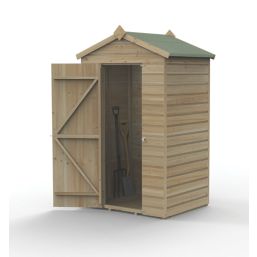 Forest Beckwood 4' x 3' (Nominal) Apex Shiplap Timber Shed with Base