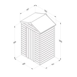 Forest Beckwood 4' x 3' (Nominal) Apex Shiplap Timber Shed with Base