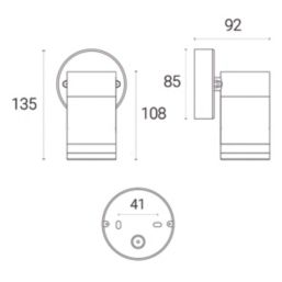 4lite Marinus Outdoor Single Direction GU10 Wall Light Stainless Steel