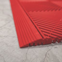 Swisstrax Ribtrax Pro Vented Garage Floor Tile Ramp Racing Red 400mm x 63mm 4 Pack
