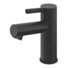Refurb Swirl Bonda Black 136mm Cloakroom Round Head Mono Basin Mixer Tap  With Waste