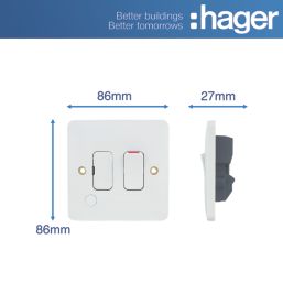 Hager Sollysta WMSSU83FO  13A Switched Fused Spur & Flex Outlet  White