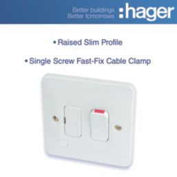 Hager Sollysta WMSSU83FO  13A Switched Fused Spur & Flex Outlet  White