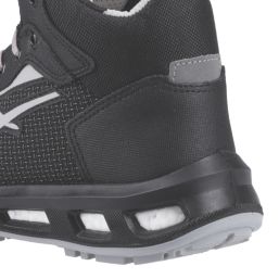 U-Power Stego Redlion Size 7  Black Water-Resistant  Safety Trainer Boots