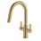 Clearwater Kira KIR30BB Double Lever Tap with Twin Spray Pull-Out  Brushed Brass PVD