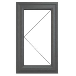 Crystal  Left-Hand Opening Clear Triple-Glazed Casement Anthracite on White uPVC Window 610mm x 820mm