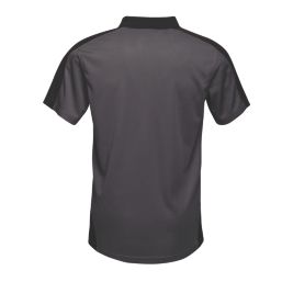 Regatta Contrast Coolweave Polo Shirt Seal Grey/Black Large 46" Chest