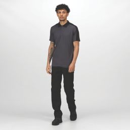 Regatta Contrast Coolweave Polo Shirt Seal Grey/Black Large 46" Chest