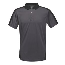 Regatta Contrast Coolweave Polo Shirt Seal Grey/Black Large 46" Chest