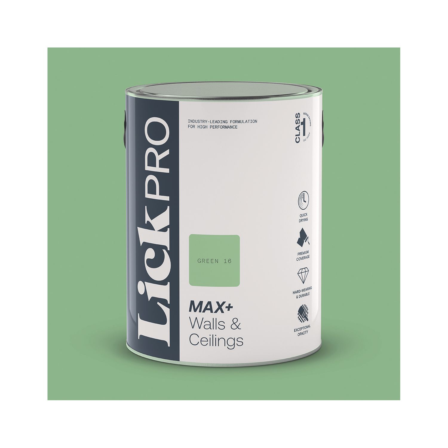 LickPro Max+ 5Ltr Green 16 Matt Emulsion Paint (476JX)