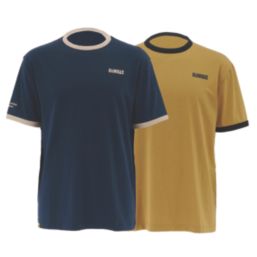 DEWALT Wilbury Short Sleeve T-Shirts Djion & Navy Large 42-44" Chest 2 Pack