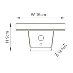 Saxby Aura Outdoor LED Solar Wall Light With PIR & Photocell Sensor Black 300lm