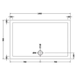 ETAL  Framed Rectangular Sliding Door Shower Enclosure & Tray  Matt Black 1390mm x 890mm x 1940mm