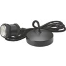 Knightsbridge Vintage 1.8m Pendant Set Light Fitting E27 Smoked Bronze 3 1/2"