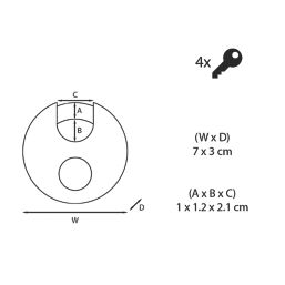 Master Lock Excell Keyed Alike Weatherproof  Disc Padlock Steel 70mm
