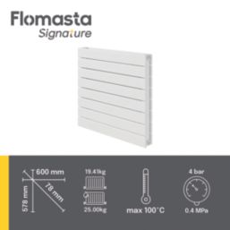 Flomasta  578mm x 600mm 2211BTU White Horizontal Designer Radiator