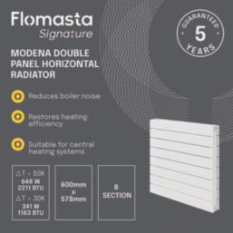 Flomasta  578mm x 600mm 2211BTU White Horizontal Designer Radiator